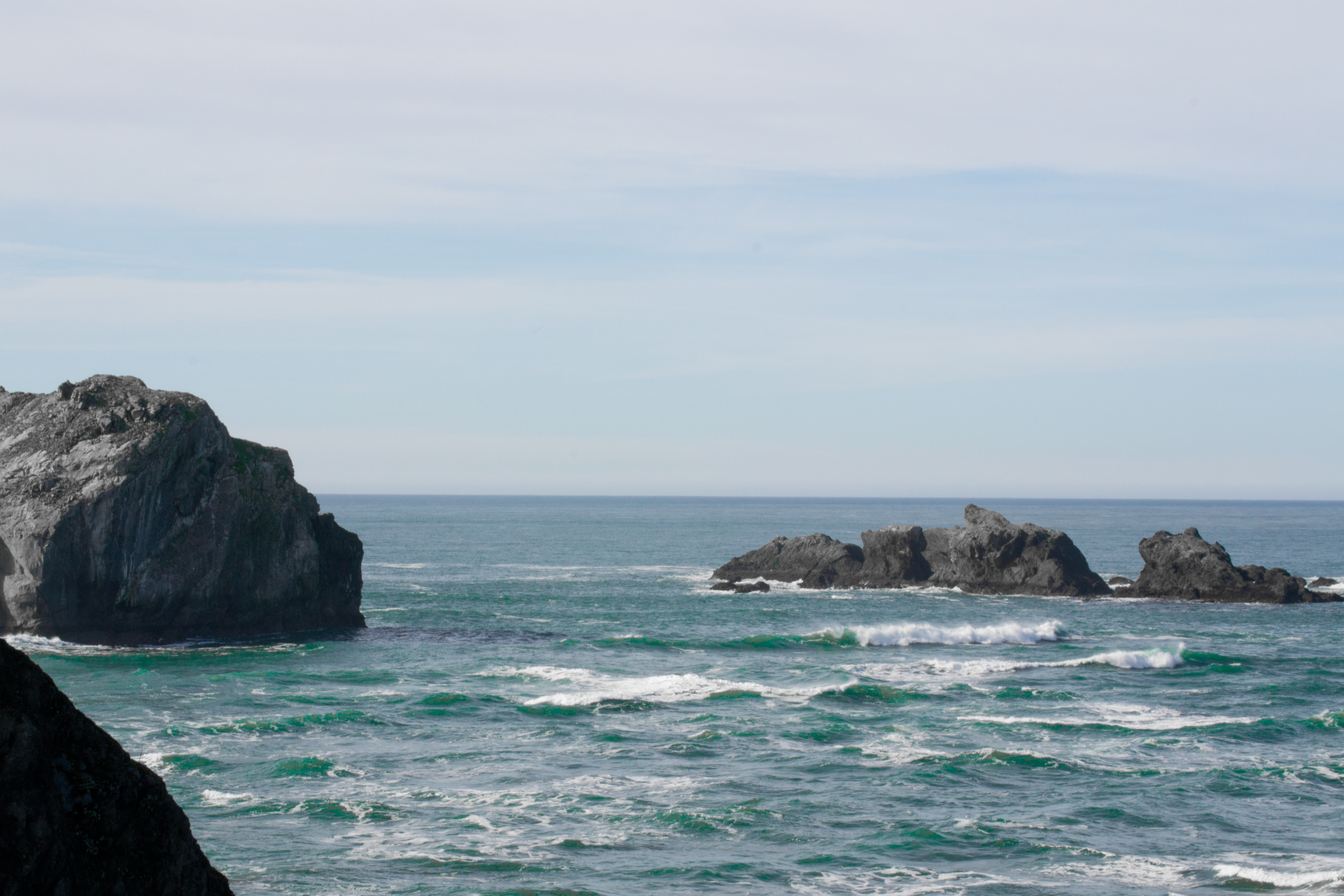 Sea stacks off the Bandon coast on a clear day